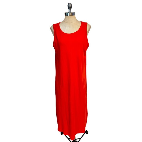 Elizabeth and James Womens Red Sleeveless Cotton Maxi Dress Size Large NWOT - Picture 1 of 5
